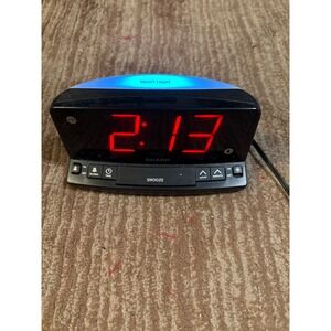 Sharp Digital Alarm Clock with Night Light Snooze Bedside Table Top Tested Works